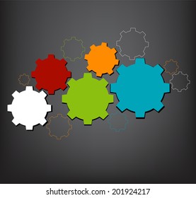 Technology background with gear wheel, infographic template. Vector background.