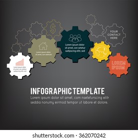 Technology background with gear wheel, infographic template. Vector background.