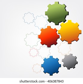 Technology background with gear wheel, infographic template. Vector background.