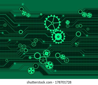 technology background with gear wheel, vector
