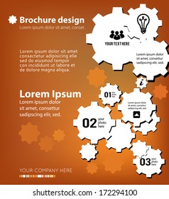 Technology background with gear wheel, web user interfaces and applications. Vector background.