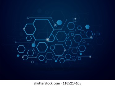 Technology background with geometric hexagon concept, Vector design