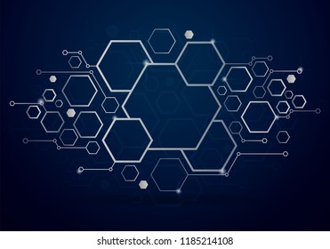 Technology background with geometric hexagon concept, Vector design