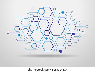 Technology background with geometric hexagon concept, Vector design