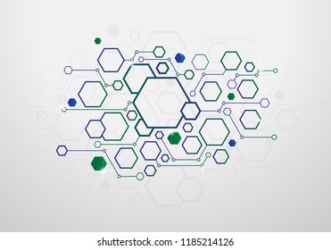 Technology background with geometric hexagon concept, Vector design
