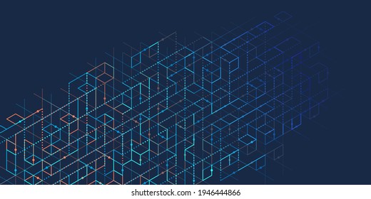 Technology background .Geometric lines.Abstract tech.Technical drawing.Vector illustration.