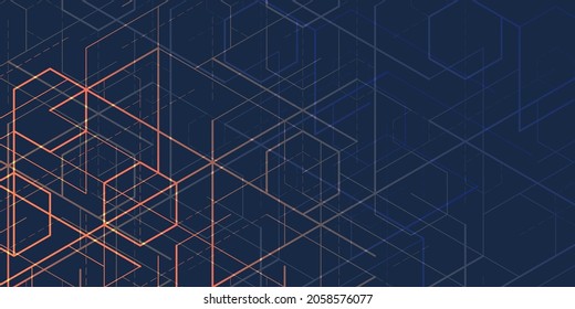 Technology background .Geometric lines.Abstract tech.Technical drawing.Vector illustration.