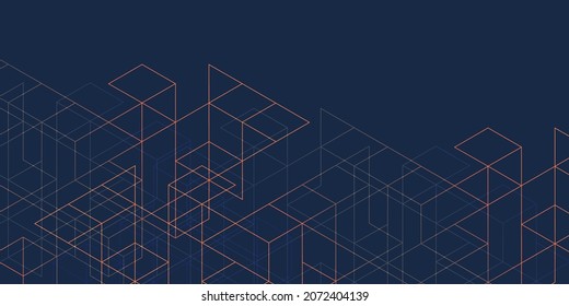 Technology Background .Geometric Lines.Abstract Tech.Technical Drawing.Vector Illustration.	