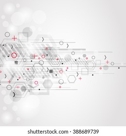 Technology background with geometric shapes. Abstract vector template for business brochure, annual report, poster, flyer.
