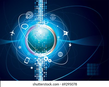 Technology background of Global communication connection.