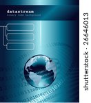 technology background with globe and binary code