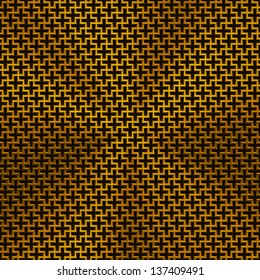 Technology background with gold metal texture (chrome, silver, steel, iron, bronze) and seamless perforated cross pattern for web user interfaces (UI), applications (apps) and business presentations.