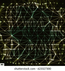 Technology Background. Graphic Design. 3D Grid Surface. Abstract  Vector Illustration. 