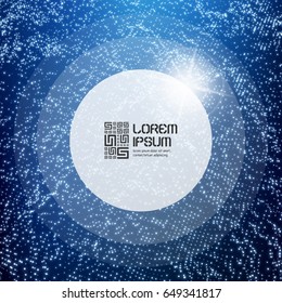 Technology background. Graphic design. 3D grid surface with particles. Illustration for marketing, advertising and presentation.