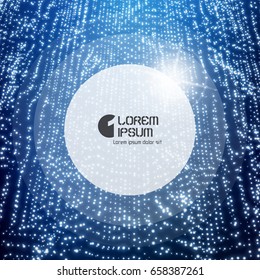 Technology background. Graphic design. 3D grid surface with particles. Illustration for marketing, advertising and presentation.