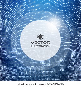 Technology background. Graphic design. 3D grid surface with particles. Illustration for marketing, advertising and presentation.