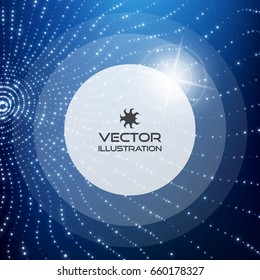 Technology background. Graphic design. 3D grid surface with particles. Illustration for marketing, advertising and presentation.