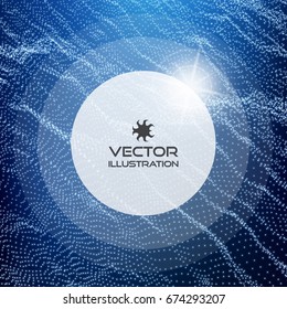 Technology background. Graphic design. 3D grid surface with particles. Illustration for marketing, advertising and presentation.