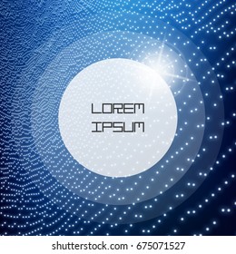 Technology background. Graphic design. 3D grid surface with particles. Illustration for marketing, advertising and presentation.