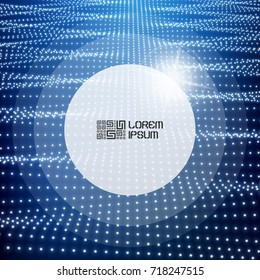 Technology background. Graphic design. 3D grid surface with particles. Illustration for marketing, advertising and presentation.