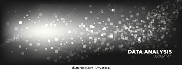 Technology Background. Gray Digital Particles. Monochrome Cyber Binary. Abstract Matrix. White Information Technology. Particles Stream. Binary Coding. Matrix Digits. Streaming Visualization.