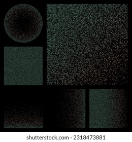 Technology background. Green, orange, and blue color theme backgrounds. Gradiented geometric patterns. Radiant vector illustration.