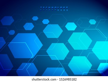 Technology background hexagon modern design digital connect line style. vector illustration