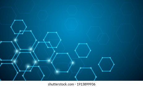 Fondo tecnológico con hexagones. Fondo geométrico