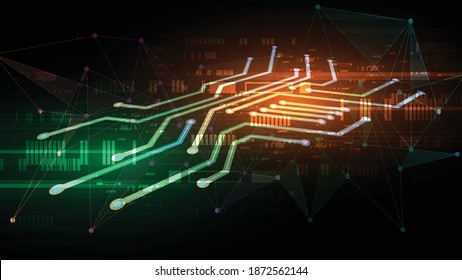 Fondo tecnológico Ilustración vectorial abstracta del concepto de comunicación de alta tecnología
