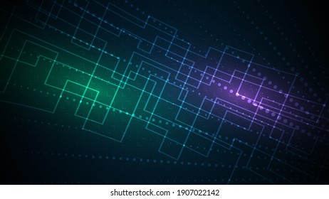Fondo tecnológico Ilustración vectorial abstracta del concepto de comunicación de alta tecnología
