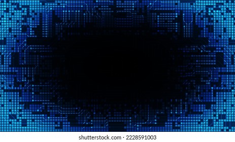 technology background with hi-tech digital data connection system and computer electronic design