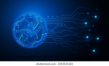 technology background with hi-tech digital data connection system and computer electronic design