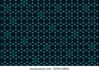 Technology background. Honeycomb concept. Big data. Hexagonal space with connected dots and lines