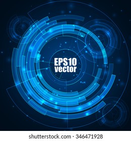 Technology background with HUD elements. Vector illustration for you business artwork.