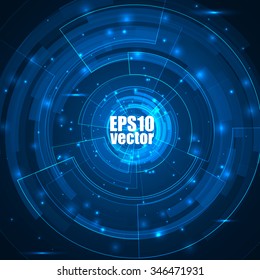 Technology background with HUD elements. Vector illustration for you business artwork.