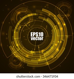 Technology background with HUD elements. Vector illustration for you business artwork.