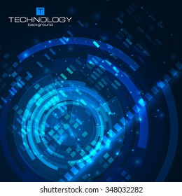 Technology background with HUD elements. Vector illustration for your artwork.