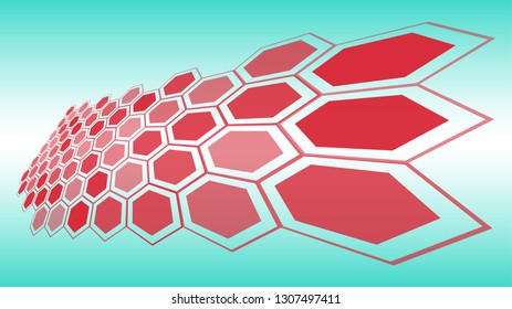 Technology background illustration, hexagon shapes vector abstraction