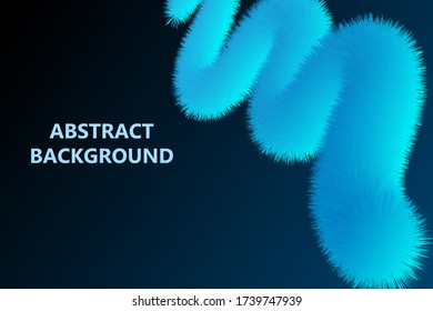 La imagen de fondo de la tecnología es azul y negro, con las palabras abstractas y curvas es una onda de ilustración 3D que tiene un hermoso cabello blanco y esponjoso.