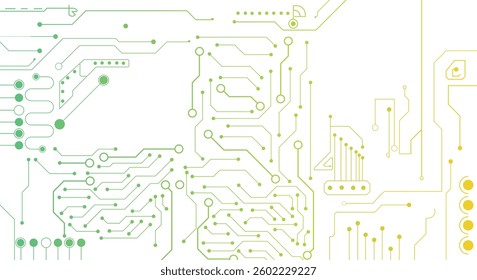 Technology background image, circuit board, network, communication, processing chip, banner design, advertising media. Vector eps 10