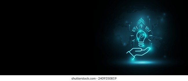 Technology background image, concept of using natural power to save the world