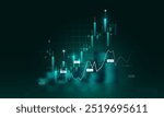 Technology background image of financial graphs and currency exchange rate changes in the stock market