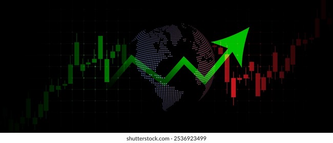 Imagem de fundo da tecnologia, gráficos financeiros, gráficos de análise de negócios, marketing global