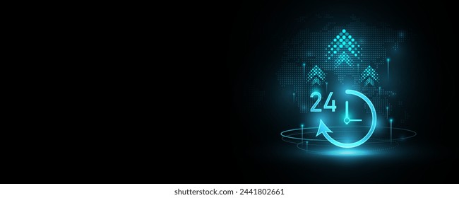 Technology background image of work concept racing against time Banner design, advertising media