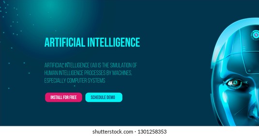 technology background landing page represent artificial intelligence and cyber space concept