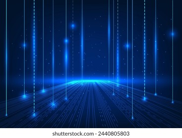 Technology background. Lines are arranged on top of each other to create a grid pattern. It represents the entry into Metaverse technology, which is virtual world technology.