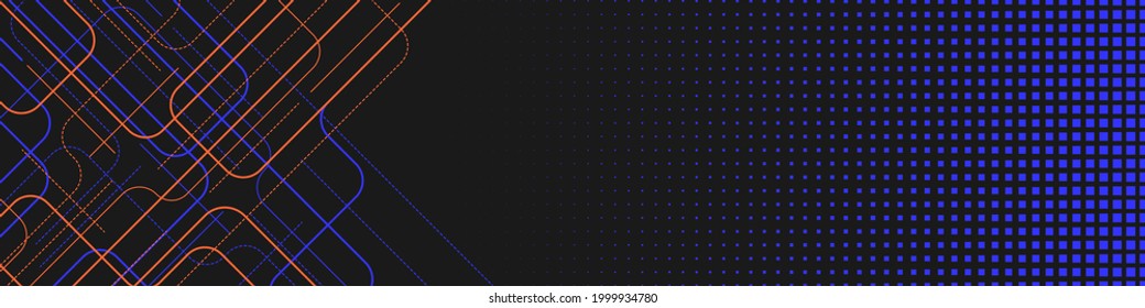 Technology background of lines.The modern concept of digital technology. Abstract geometry.Vector illustration.