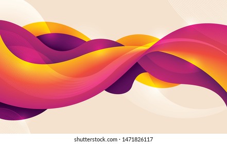 Technology background made of abstract fluid design in intense colors. Vector illustration.