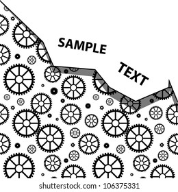 Technology background with mechanical wheels. Vector illustration