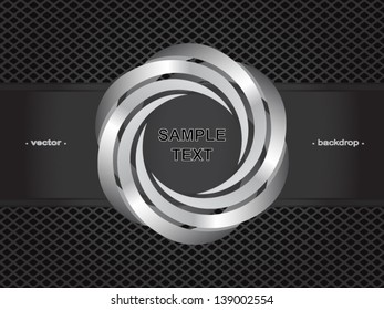 technology background with metal spiral center/ vector illustration